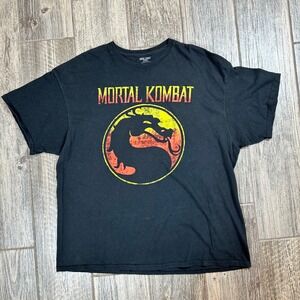 Mortal Kombat Klassic Black‎ Graphic Print T Shirt 2XL Mens Warner Bros